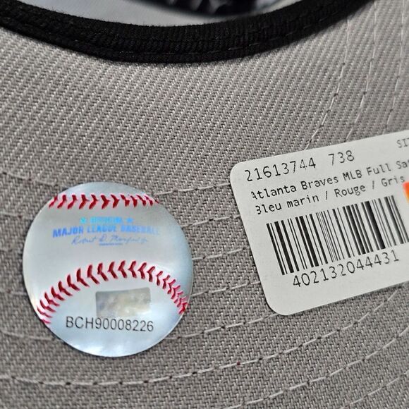 Atlanta Braves New Era 150th Anniversary Hat 59FIFTY Satin Navy Blue Red Limited - Picture 7 of 11